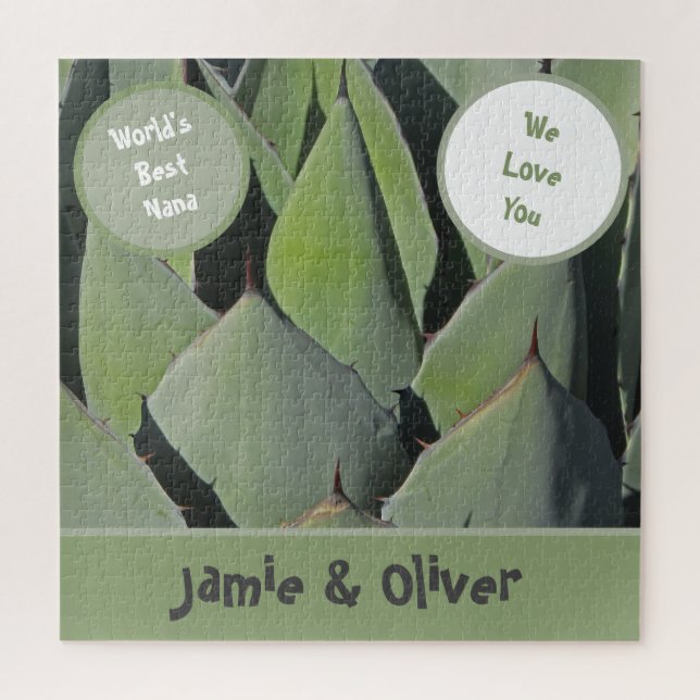 Puzzle Te amo Nana Green Plant Desert Southwest Grandma (Vertical)