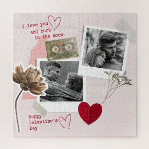 Puzzle Te amo San Valentín foto de pareja en blanco y neg