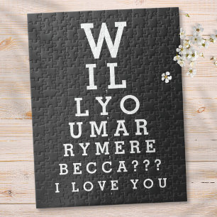 Puzzle Te Casarás Conmigo Carta de Optometrista de Costum