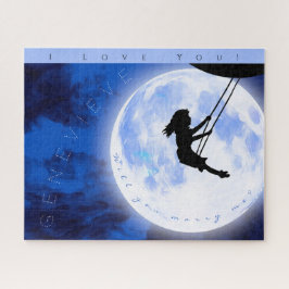 Puzzle ¿Te Casarás Conmigo? Chica Swing on Moon