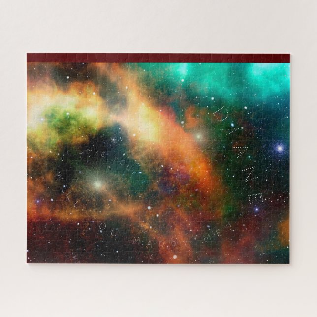 Puzzle ¿Te casarás conmigo estrellas sutiles en Andrómeda (Horizontal)