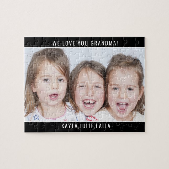 Puzzle Te queremos foto familiar de tu abuela (Horizontal)