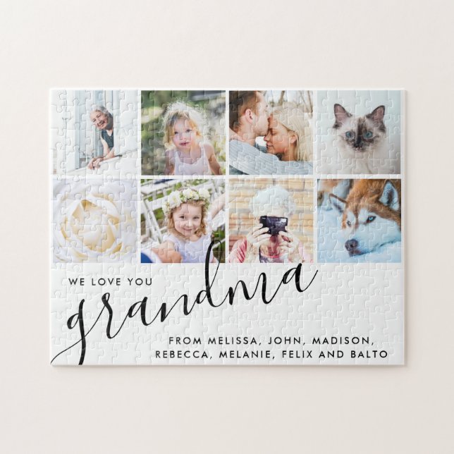 Puzzle ¡Te Queremos GrandMa! Regalo fotográfico personali (Horizontal)