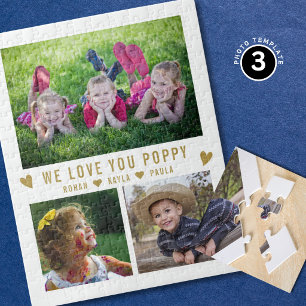 Puzzle Te Queremos Poppy Nombres de Nietos 3 Fotocolage