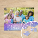 Puzzle Te queremos regalo de foto de Personalizado de la<br><div class="desc">Personalizado imprimió acertijos personalizados con su foto y texto. Agrega una foto especial con tu madre o abuela para el Día de la Madre. El texto dice "Te queremos abuela" o lo personalizar con tu propio mensaje. Utilice las herramientas de diseño para añadir más fotos, cambiar el fondo y editar...</div>