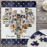 Puzzle Te quiero a las piezas de forma de corazón 36 Coll<br><div class="desc">Crea tu propio Collage de fotos en forma de corazón con 36 de tus fotos familiares favoritas, fotos de bodas, etc. El diseño está escrito con una bonita leyenda, "Te quiero en pedazos" en escritura a mano. El collage incluye una variedad de formatos de paisajes, retratos e instagramas cuadrados para...</div>