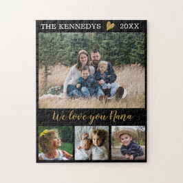 Puzzle Te quiero Nana 4 Collage de fotos familiar negro