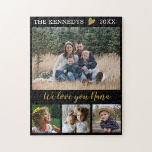 Puzzle Te quiero Nana 4 Collage de fotos familiar negro