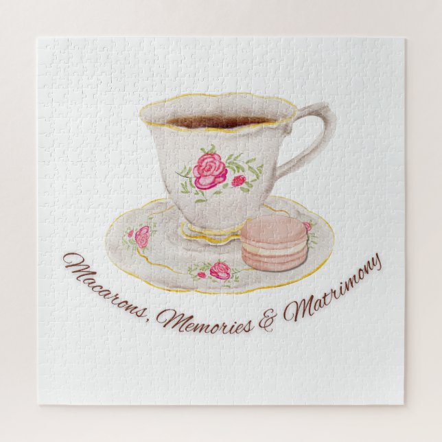 Puzzle Tea Fiesta Elegant Bridal Shower Bachelorette (Vertical)