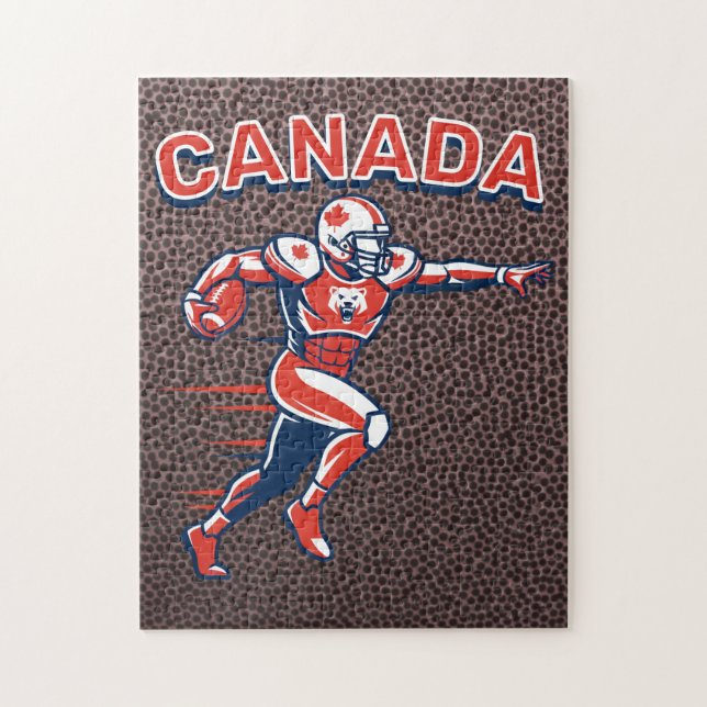 Puzzle Team Canada Football Dynamic Patriotic Athlete Art (Vertical)