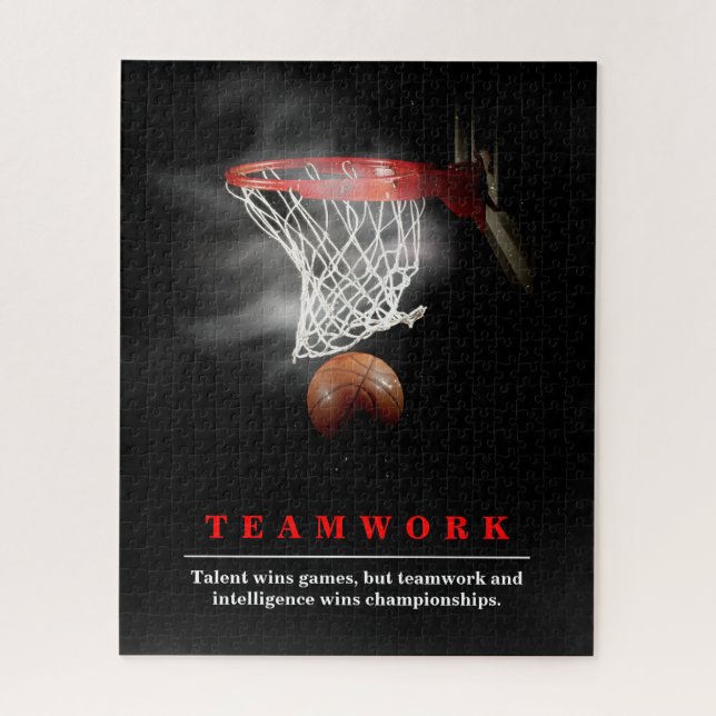Puzzle Teamwork Basketball Motivational Inspirational (Vertical)