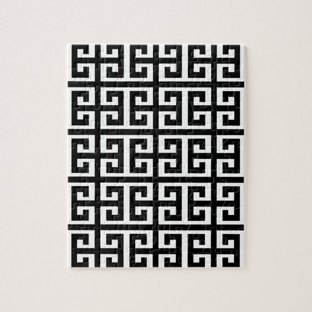 Puzzle tecla griega blanca negra (Vertical)