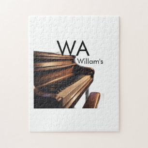 Puzzle Teclas de mesa de piano de madera marrón nombre mo