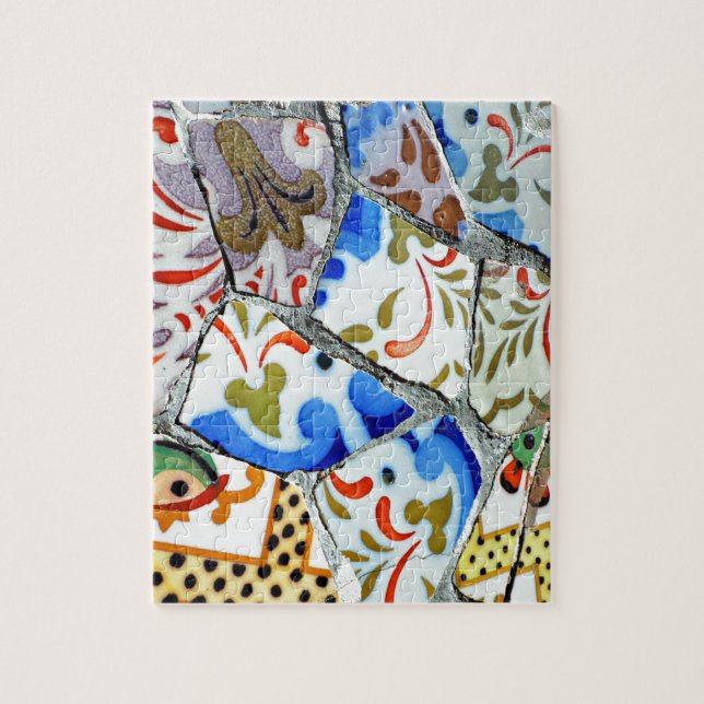 Puzzle Tejas de mosaico de Guell del parque de Gaudi (Vertical)