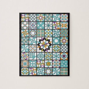 Puzzle Tejido de ejemplo turquesa moderno