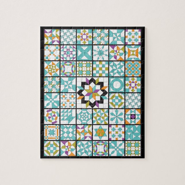 Puzzle Tejido de ejemplo turquesa moderno (Vertical)