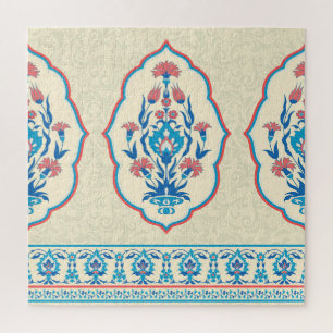 Puzzle Tejido de flores étnicas: Elegancia sin inconvenie