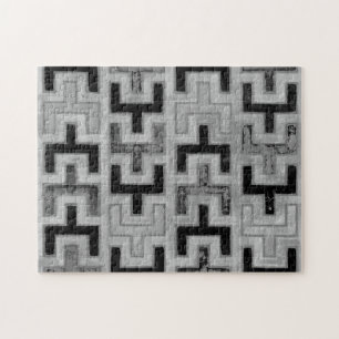 Puzzle Tejido de paño negro africano con patrones geométr