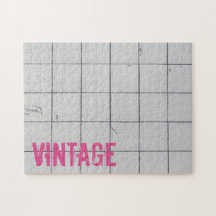 Puzzle Tejidos blancos de época estilo retro de los años