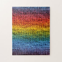 Puzzle Tejiendo el tejido de nudo arcoiris Stockinette