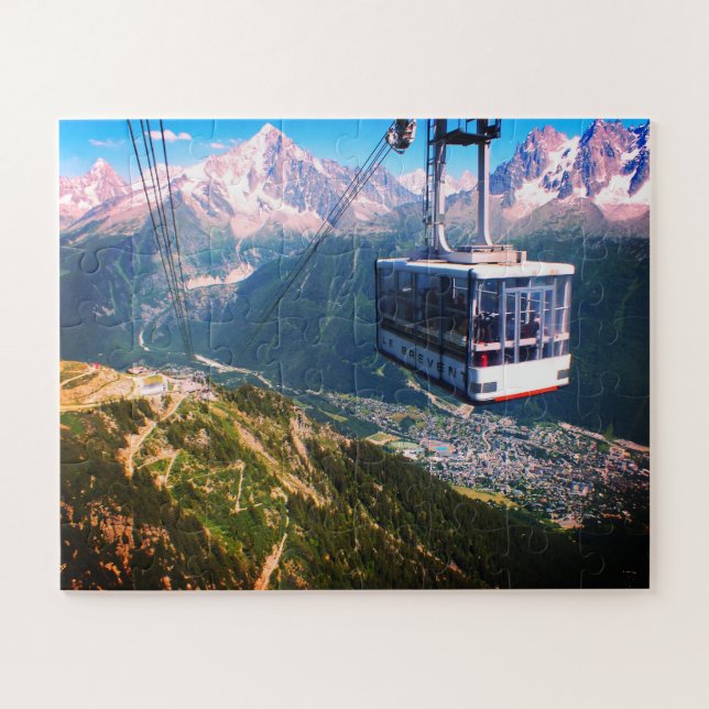 Puzzle Teleférico sobre Chamonix (Horizontal)