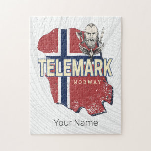 Puzzle Telemark Provincia de Noruega Mapa de recuerdo de