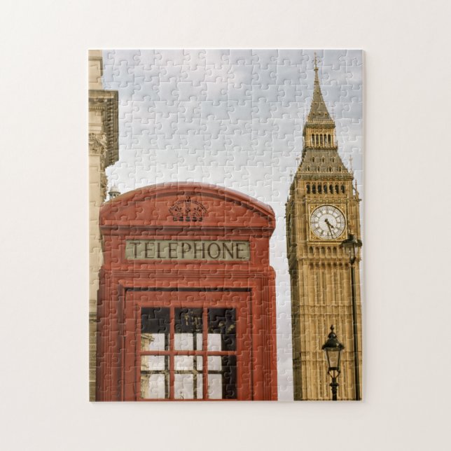 Puzzle Telephone Box and Tower of Big Ben (Vertical)