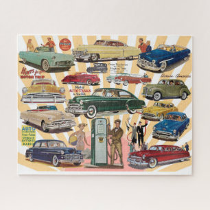 PUZZLE TEMA DE COLLAGE DE AUTOMÓVIL VINTAGE