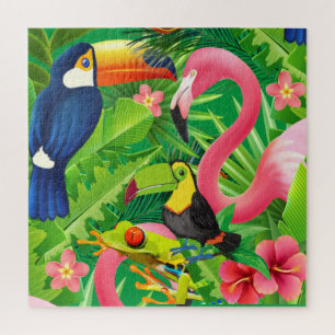 Puzzle Tema de la naturaleza Animales tropicales desafian