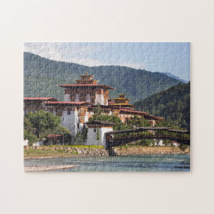 Puzzle Templo budista junto al río