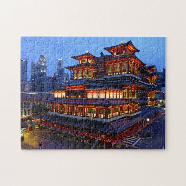 Puzzle Templo de la reliquia del diente de Buda Singapur. (Horizontal)