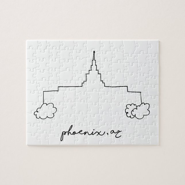 Puzzle templo de phoenix arizona boceto simple moderno (Horizontal)