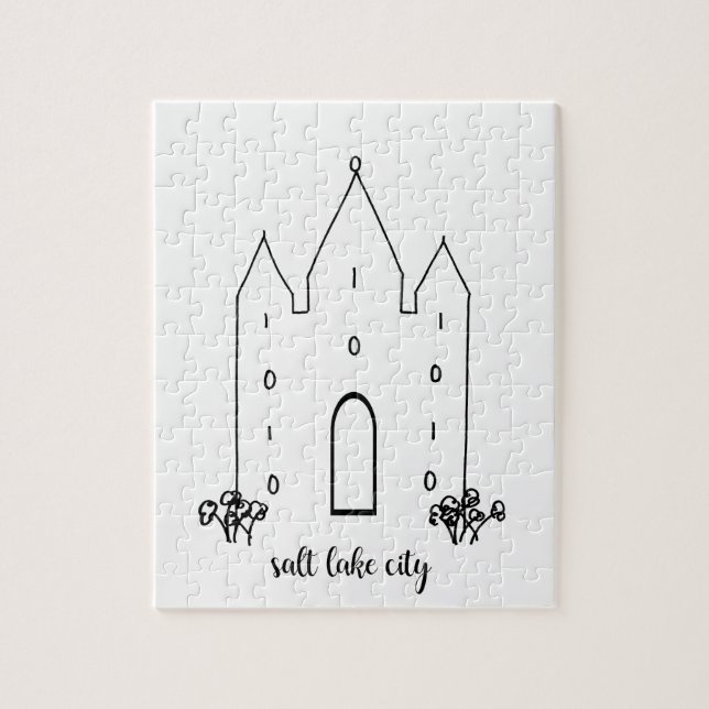 Puzzle templo de salt lake city utah simple moderno (Vertical)