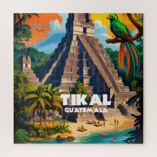 Puzzle Templo de Tikal Retro Viaje Viejo