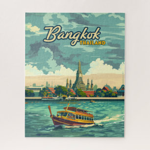 Puzzle Templo de viajes de cosecha en Bangkok Tailandia A