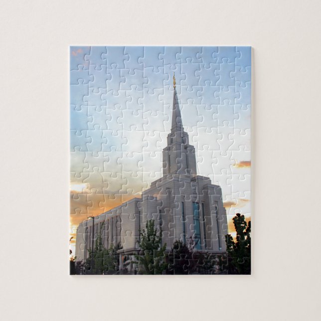 Puzzle templo mormón de la montaña Oquirrh Utah LDS (Vertical)