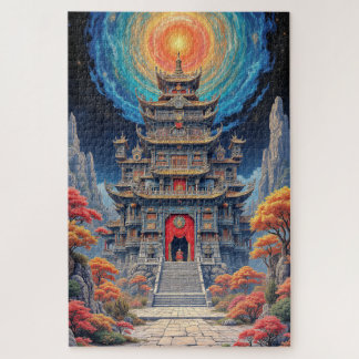 Puzzle Templo Pagoda Mística Bajo Cielo Celestial