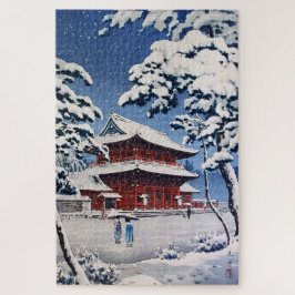 Puzzle Templo Zojoji en nieve por Tsuchiya Koitsu