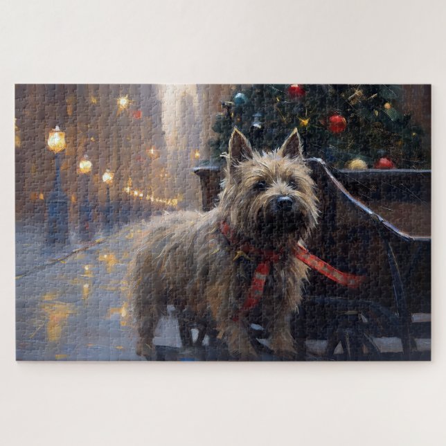 Puzzle Temporada festiva de los Navidades Cairn Terrier (Horizontal)