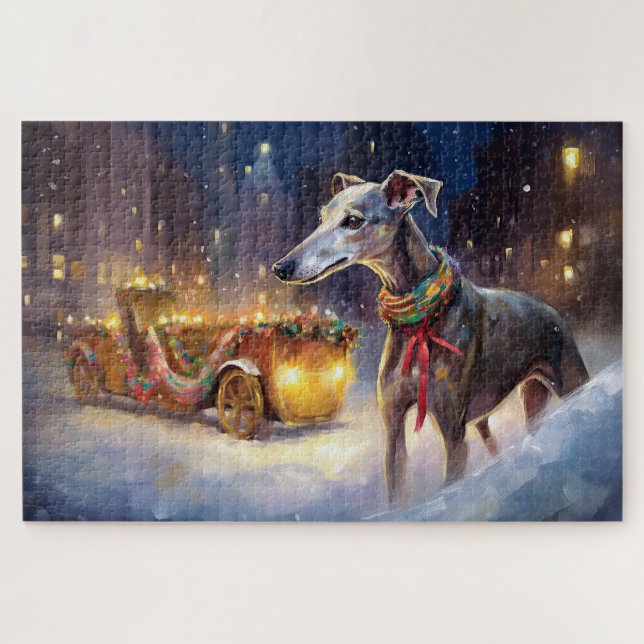 Puzzle Temporada festiva de Navidad de Greyhound (Horizontal)