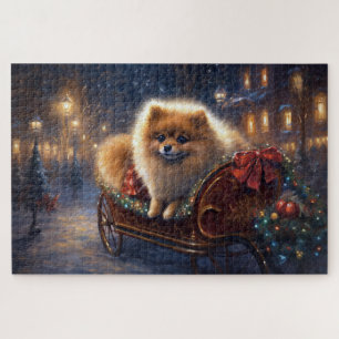 Puzzle Temporada Navideña del pomerania cepillada