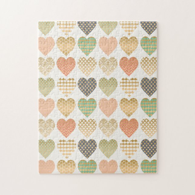 Puzzle tendencias modernas corazones gráficos (Vertical)