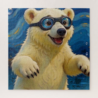 Puzzle Tengo Burbujas - Cachorro de Oso Polar en Agua