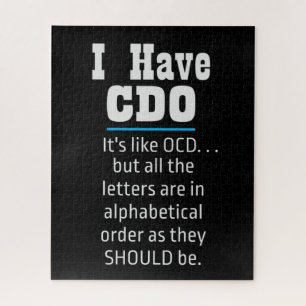 Puzzle Tengo CDO black Funny OCD Humor