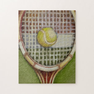 Puzzle Tenis Racket con bolas en pista
