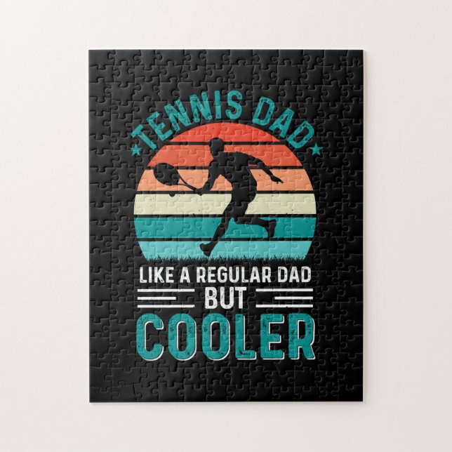 Puzzle Tennis Dad Retro Sunset (Vertical)