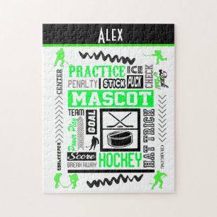 Puzzle Terminología de hockey masculino personalizada Neo