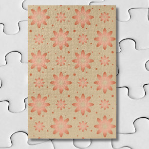Puzzle Terracota naranja y beige arena delicada margarita