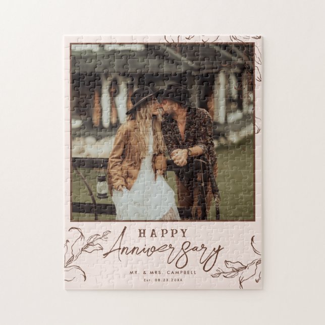 Puzzle Terracota | Sr. y la Sra. Feliz Aniversario Boda (Vertical)