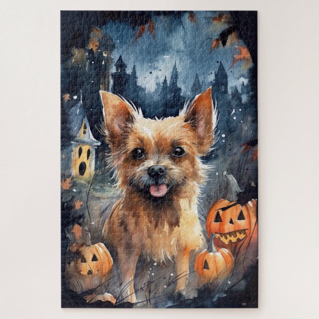 Puzzle Terrier australiano de Halloween con calabazas tem (Vertical)